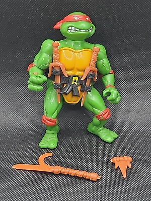#ad Vintage 1988 Teenage Mutant Ninja Turtles Raphael Figure 5 Weapons Near Comp. $28.00
