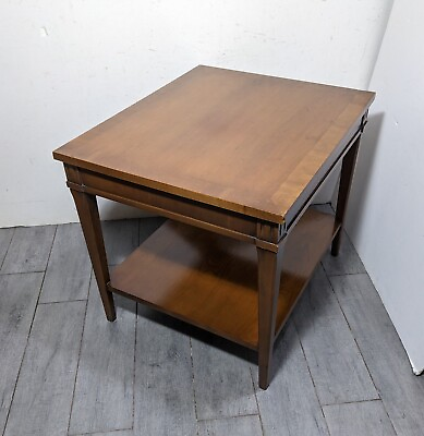 #ad Vintage Lane 1960s Mid Century Modern Walnut Wood 2 Tier End Table A $265.50