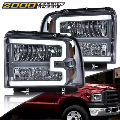#ad #ad Headlights Fit For 05 07 Ford F350 F450 F550 Super Duty LED DRL BAR Lamp Pair $83.90