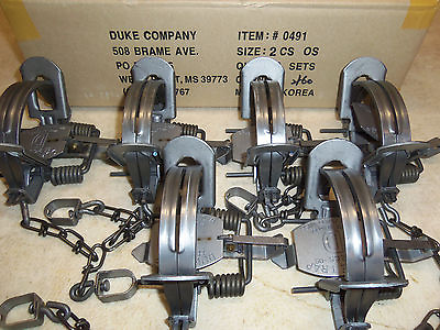 #ad 6 New Duke # 2 OFFSET Coil Spring Traps 0491 Lynx Coyote Bobcat Trapping $82.95