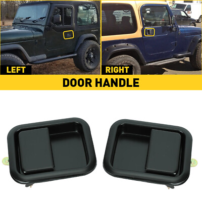 #ad Metal Door Handles Outside Exterior Front LH amp; RH Pair Set for Jeep Wrangler $25.64