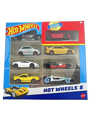 #ad 2024 Hot Wheels 8 Pack w Exclusive VW Golf Gold Honda Civic SI Porsche Lambo $25.50