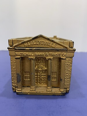 #ad 1959 Cast Iron Architectural Metal Building Bank Harleysville PA $43.00