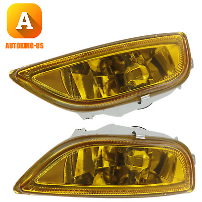#ad Pair of LH RH Front Fog Driving Lamp Light Yellow Lens for 01 02 Toyota Corolla $32.69