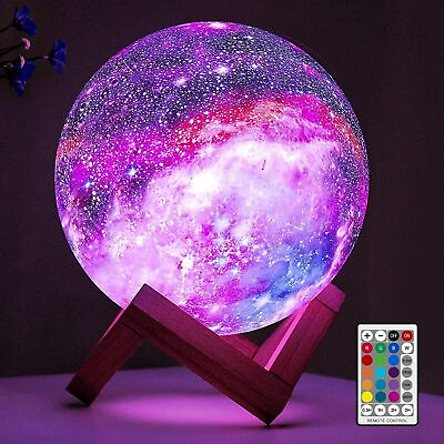 #ad 3D Printing Galaxy Moon Lamp 5.9quot; 16 Color Night Light Touch amp; Remote Control $17.99
