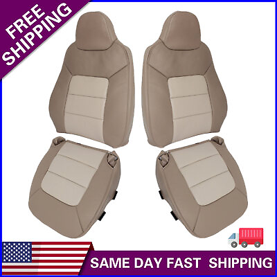 #ad For 2003 2004 2005 2006 Ford Expedition Eddie Bauer Front Leather Seat Cover Tan $162.44