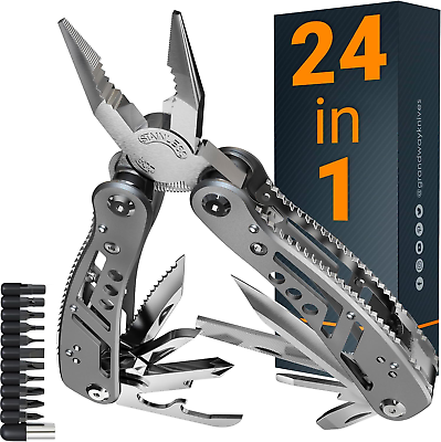 #ad Multitool 24 In 1 with Mini Tools Knife Pliers and 11 Bits All in One Multi Fun $19.33