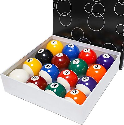 2 1 4quot; Billiard Balls Set 16 Piece Deluxe Games Pool Table Balls Standard Size $26.29