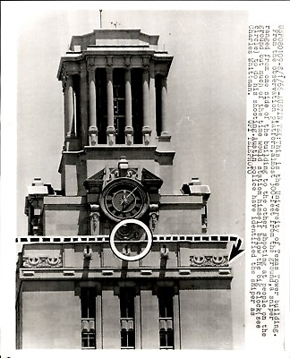 #ad LG14 1966 UPI Wire Photo UNIVERSITY OF TEXAS TOWER SNIPER PERCH CHARLES WHITTMAN $20.00