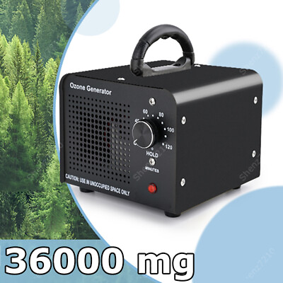 #ad 36000mg h Ozone Generator Machine Air Purifier Ionizer Ozonator Timer Home Black $37.99