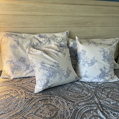 #ad Blue And White Square Pillow Cover 100% Cotton $29.99