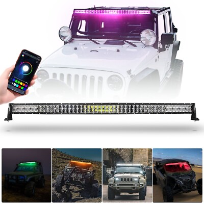 #ad Auxbeam 52IN V PRO SERIES CURVED RGBW COLOR CHANGING OFF ROAD LED LIGHT BAR $239.98