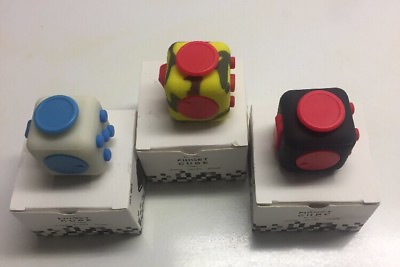 #ad *NEW* 3 Fidget Cubes 6 Sided Toy *USA SELLER* Camo Red amp; Black White amp; Blue $14.94