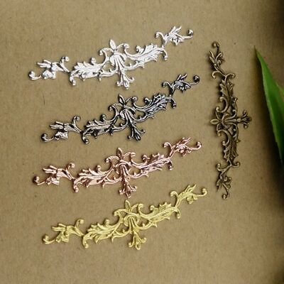 #ad Filigree Flower Wraps Connectors 10mm Plated Alloy Charm Jewelry Making 20pcs $15.49