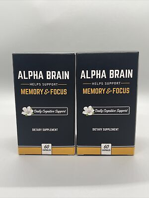 #ad 2 Alpha Brain Memory amp; Focus Daily Cognitive Support 120 CAPSULES EXP:02 2026 $45.99