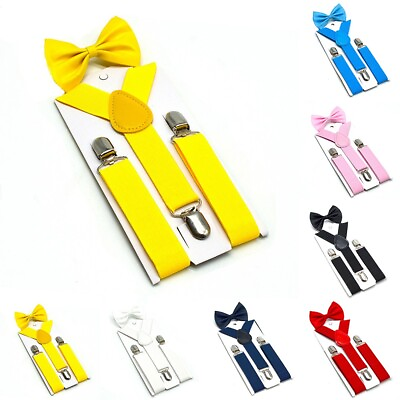 #ad Stylish Kids Bow Tie and Suspender Set Perfect for Boys and Girls of All Ages $9.78