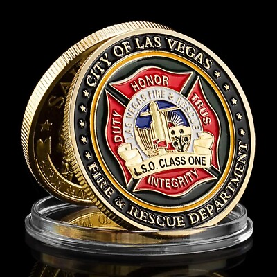 #ad Las Vegas Fire amp; Rescue Department Patron Saint Of Firefighters Challenge Coin $12.95