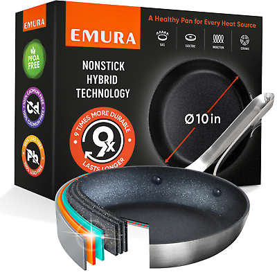 #ad Emura nonstick frying pan Aluminum non stick coating skillet PFOA amp; PTFE free $56.66
