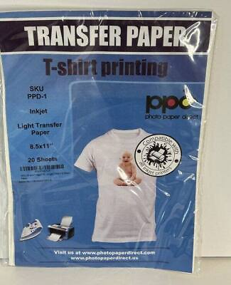 #ad PPD Photo Paper Direct Transfer Paper T Shirt Printing Light Paper 8.5 x 11 20 $11.25