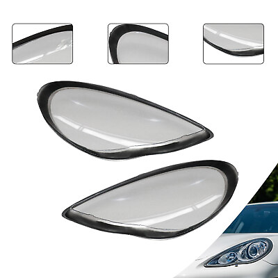 #ad For Porsche Panamera 2011 2012 2013 Headlight Pair Lens Covers Left Right Side $69.35