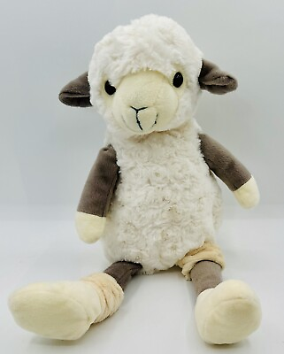 #ad Tom’s Toy Plush Lamb White Gray Tan Stuffed Animal Shoes 16” Soft Cuddly Lovey $17.95