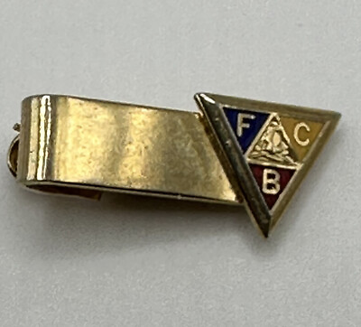 #ad Vintage Knights of Pythias Tie Clip FCB Triangle Blue Yellow Red Secret Society $14.86