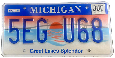 #ad Michigan 2001 Auto License Plate Great Lake Splendor Garage Wall Decor Collector $17.95