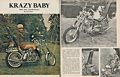 #ad 1974 Krazy Baby Chopper Cliffside Park NJ 3 Page Vintage Motorcycle Article $10.67