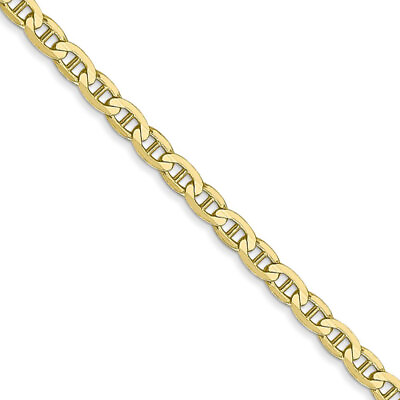 #ad 3mm 10k Yellow Gold Solid Concave Anchor Chain Bracelet 7 Inch $316.98