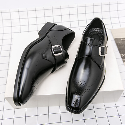 #ad #ad Men#x27;s Handmade Black Leather Monk Strap Oxford Dress Shoes Wedding Party Formal $35.98