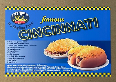 #ad Postcard blank never used Cincinnati Skyline Chili recipe 4x6 greeting card $1.79