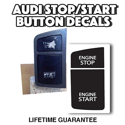 #ad A6 C6 Audi BLACK STOP START BUTTON Repair Worn Peeling Button Decal Sticker $12.95