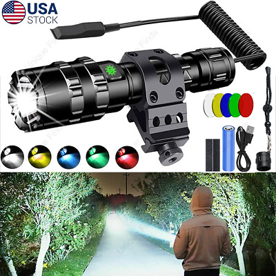 #ad Tactical Flashlight Torch Kit Super Bright 990000LM LED Rechargeable 5 Colors $19.99