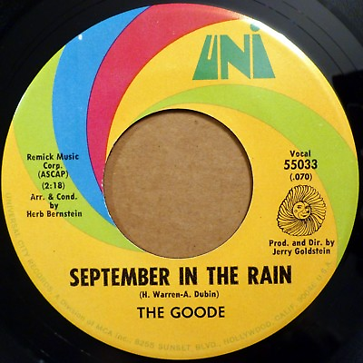 #ad THE GOODE northern soul Near Mint 45 September In The Rain Faded Pictures F2681 $14.95