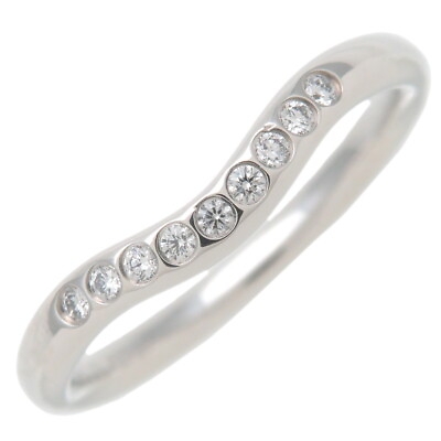 #ad Auth Tiffanyamp;Co. Curved Band Ring 9P Diamond PT950 Platinum US5 EU49 Used F S $432.00