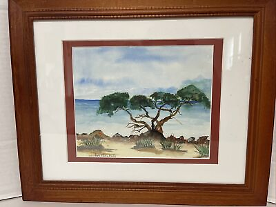 #ad Mangrove Trees Landscape Painting Ocean Florida Coast Signed Framed 16.5x13.5” $42.25