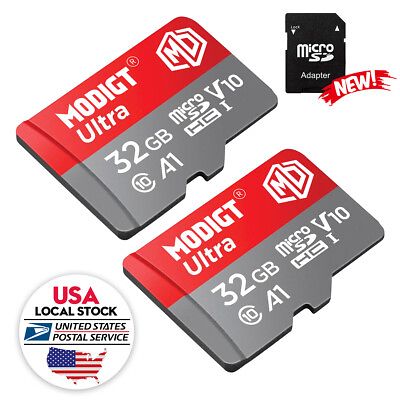 #ad 2X 32GB micro SD SDHC Card with Adapter 120MB s Ultra 32G Class 10 UHS 1 A1 $13.64
