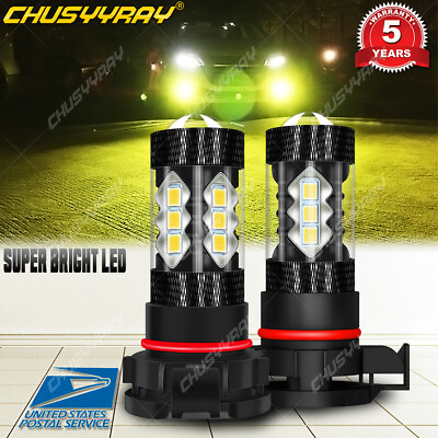 #ad 2x 160W 5202 H16 POWER Super Yellow LED Fog Light Driving Bulb DRL 3000K for GMC $19.14
