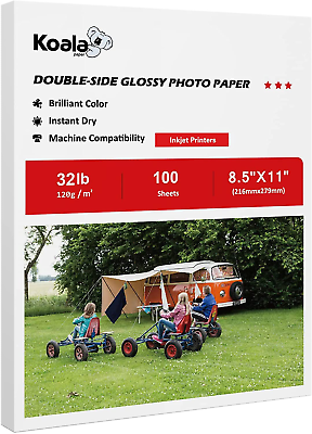 #ad Koala Double Side Thin Glossy Photo Paper 8.5X11 Inches 120Gsm 100 Sheets Compat $21.88