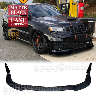 #ad For Jeep Grand Cherokee SRT 17 21 Matte Black Winglet Front Bumper Lip Splitter $99.99