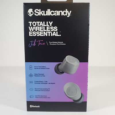 #ad Skullcandy Jib True Bluetooth Wireless In Ear Earbuds Water Resistant Chill Gray $26.95