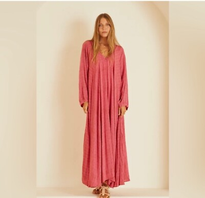 #ad NEW Natalie Martin Sz XS Fiore Maxi Dress Thick Stripe Puglia Pink $199.00