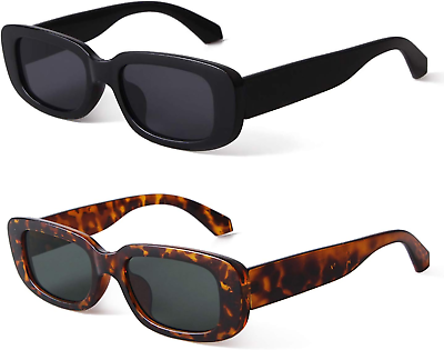 #ad Rectangle Sunglasses for Women Retro Driving Glasses 90’S Vintage Fashion Narrow $24.88