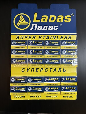#ad 100 Ladas Raipra Super Stainless double edge Safety razor blades Made in Russia $29.95