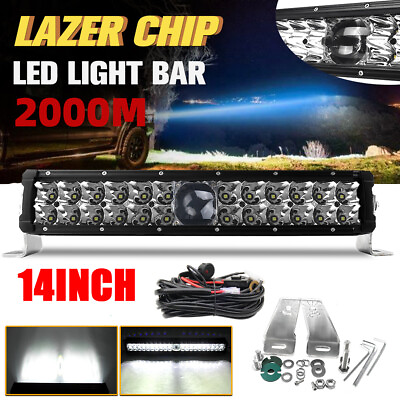 14quot; Laser Projector Light Bar Osram LED Single Row DRL Offroad Truck UTV Marine $239.99