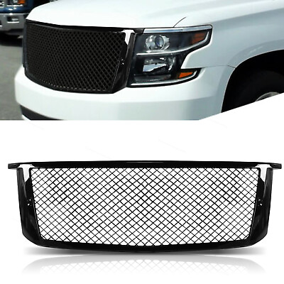 Front Black Grille Grill Glossy Black FOR 15 16 17 18 19 20 Chevy Tahoe Suburban $108.59