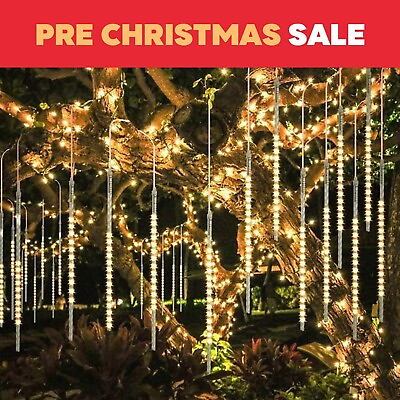 #ad Christmas LED 10 Tubes Drop Icicle Snow Lights For Wedding Party Tree Decoration $14.24