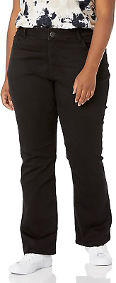 #ad Womens plus Size Stretch No Gap Waist Bootcut Jeans Soft Black 20 US $45.64