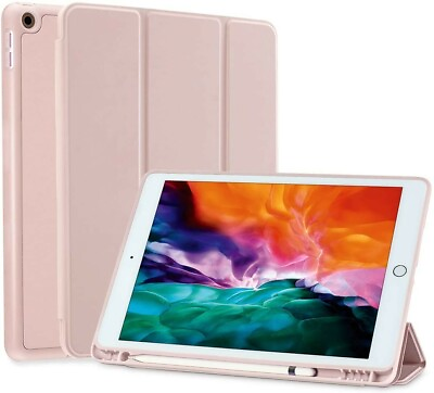 #ad For iPad 10.2quot; 7th 8th Gen IPad Case Trifold Silicone Stand Cover w Pen Holder $14.00