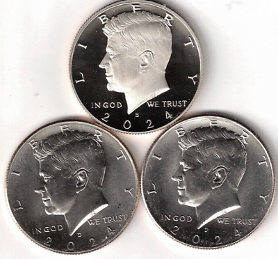 #ad 2024 P D S Kennedy Half Dollar Set 3 Coin Set $19.85